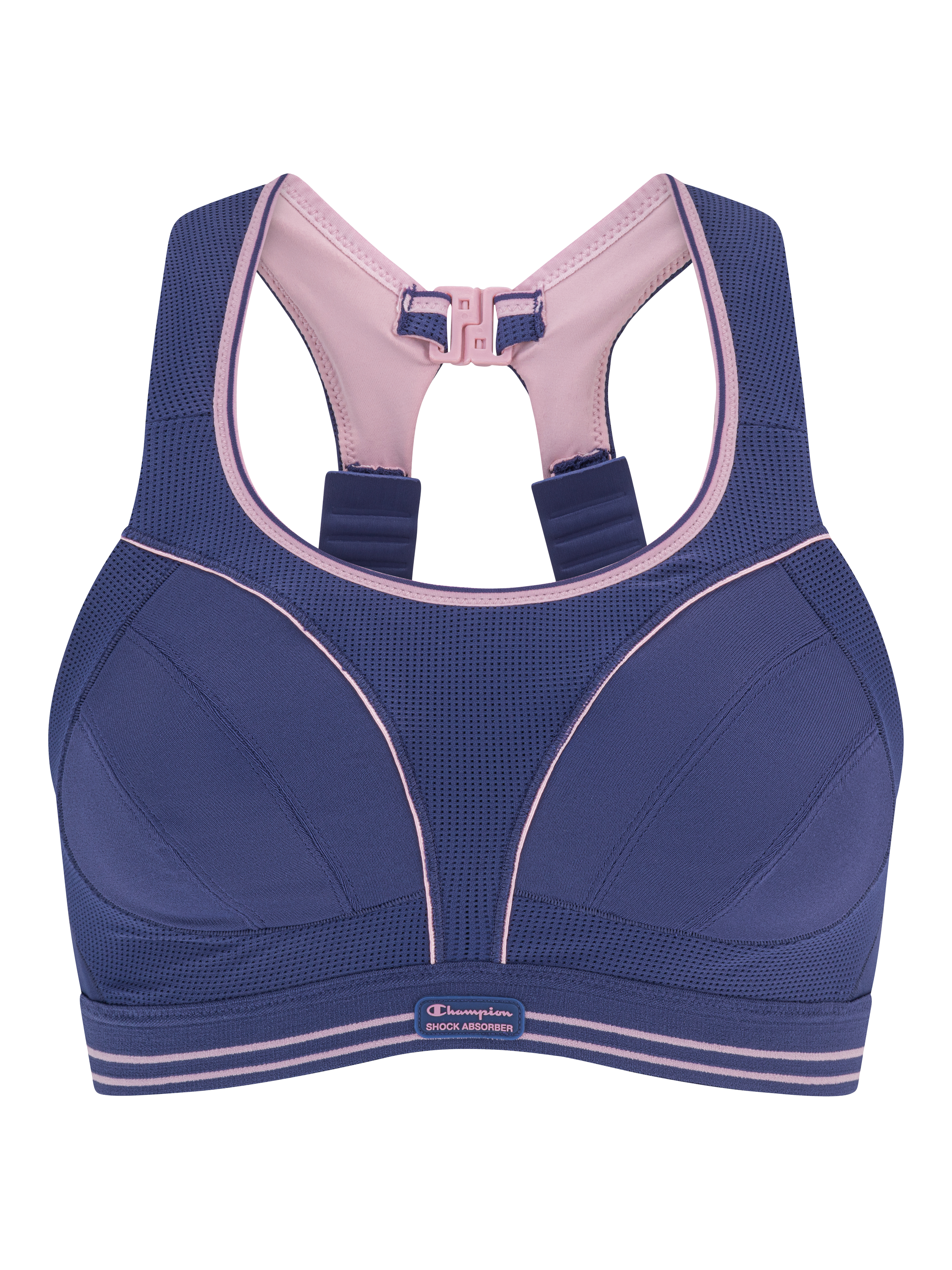 Product image 1 of 2, which shows Shock Absorber Ultimate Run Sports Bra, Navy Blue, 32B