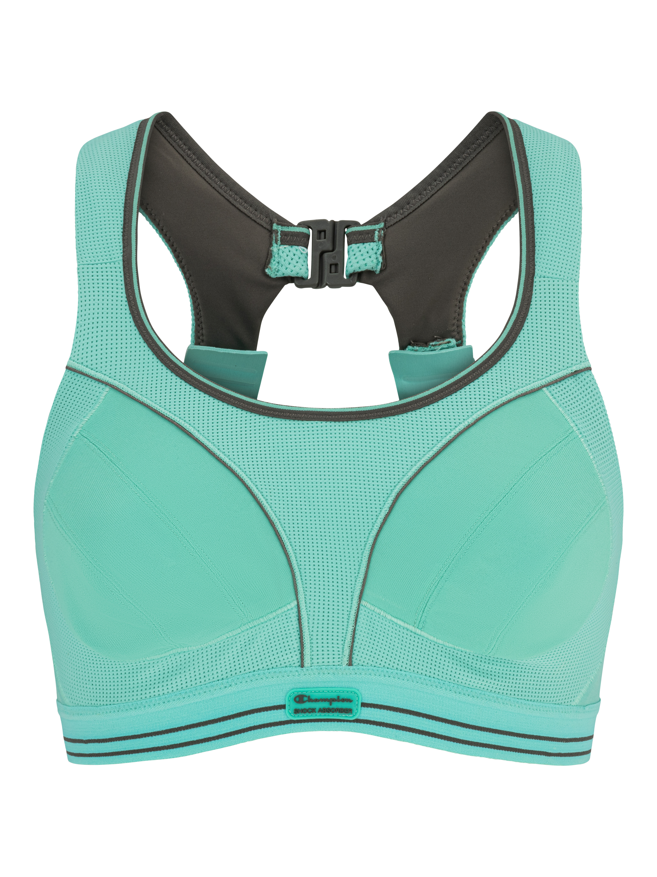 Product image 1 of 2, which shows Shock Absorber Ultimate Run Sports Bra, Turquoise, 32B