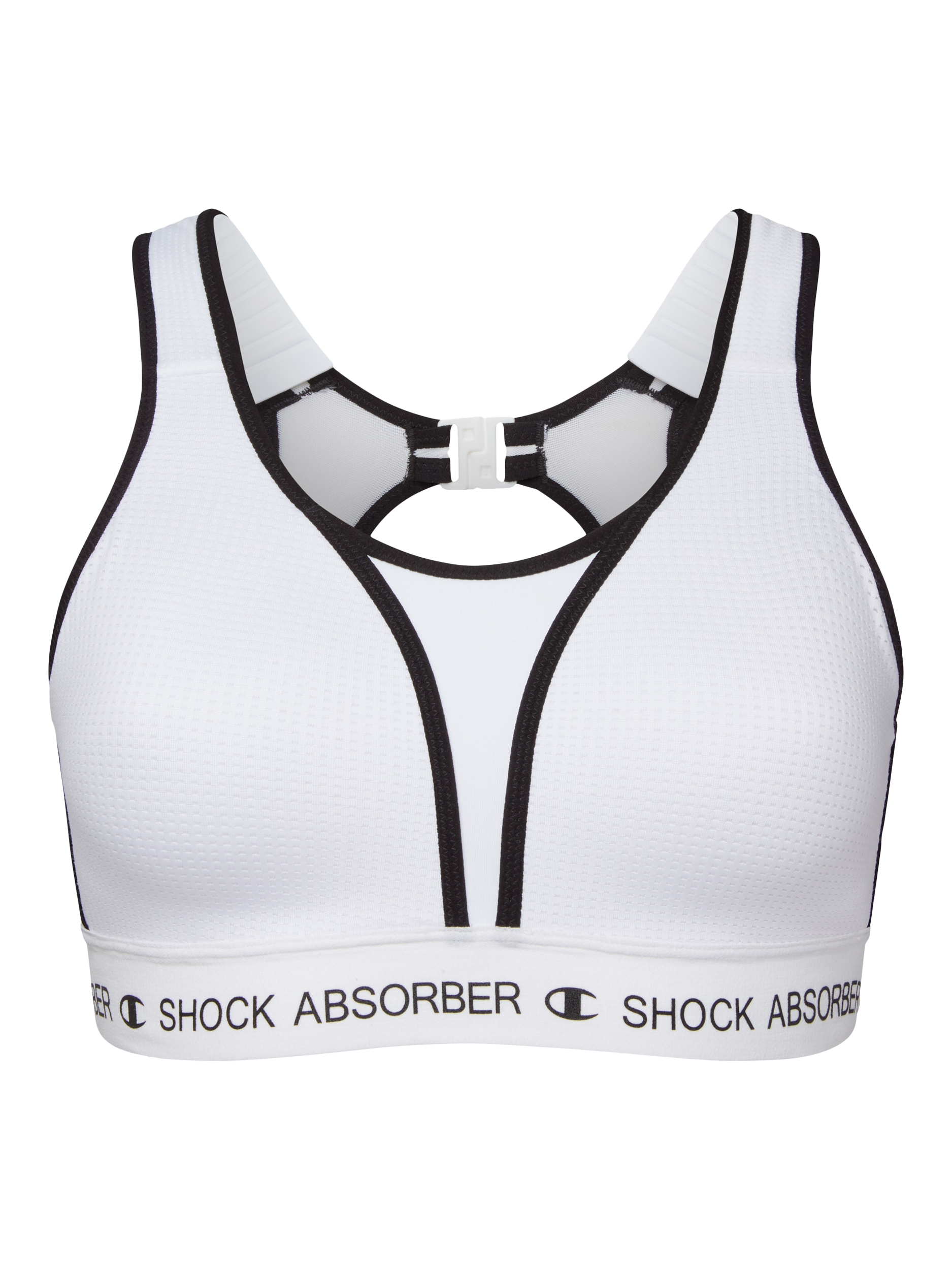 Product image 4 of 5, which shows Shock Absorber Ultimate Run Padded Sports Bra, White, 32B