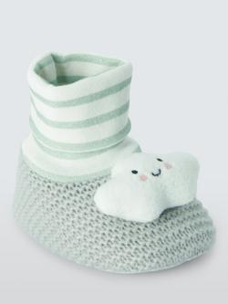 John Lewis Baby Moon & Cloud Sock Top Booties, Multi, Multi