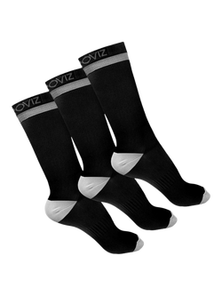Proviz Reflective Mid Length Running Socks, Pack of 3, Black