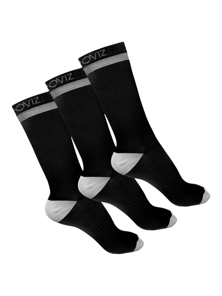Proviz Reflective Mid Length Running Socks, Pack of 3, Black