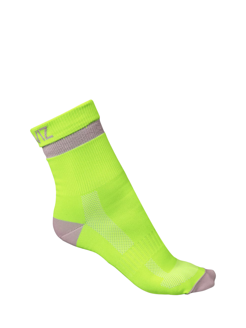 Product image 1 of 2, which shows Proviz Short Running Socks, Yellow, S