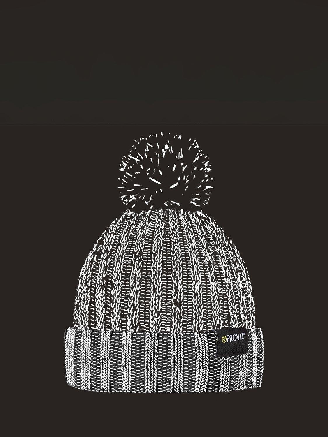 Product image 2 of 3, which shows Proviz REFLECT360 Pom Pom Fleece Beanie Hat, Ocean Teal
