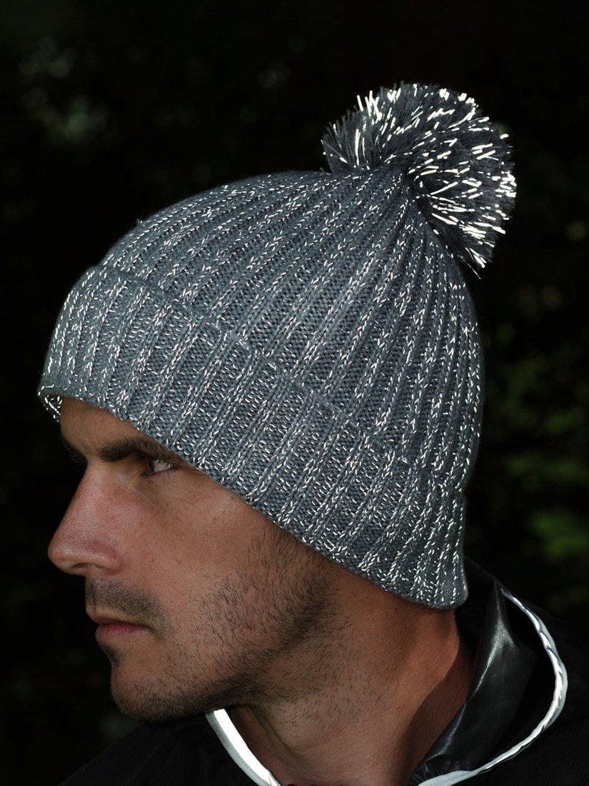 Product image 3 of 3, which shows Proviz REFLECT360 Pom Pom Fleece Beanie Hat, Ocean Teal