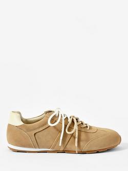 Mint Velvet Kiko Suede Lace Up Trainers, Brown Tan, Brown Tan