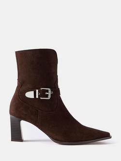 Mint Velvet Blair Suede Ankle Boots, Brown/Multi, Brown/Multi