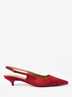 Mint Velvet Mila Suede Slingback Sandals, Red, Red