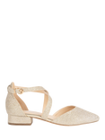 Paradox London Inaya Glitter Cross Strap Block Heel Court Shoes