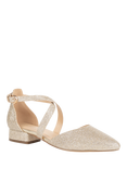Paradox London Inaya Glitter Cross Strap Block Heel Court Shoes