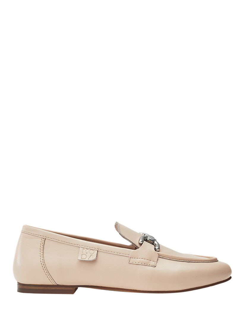 Product image 1 of 4, which shows Moda in Pelle Ellea Leather Snaffle Trim Loafers, Cameo, 3