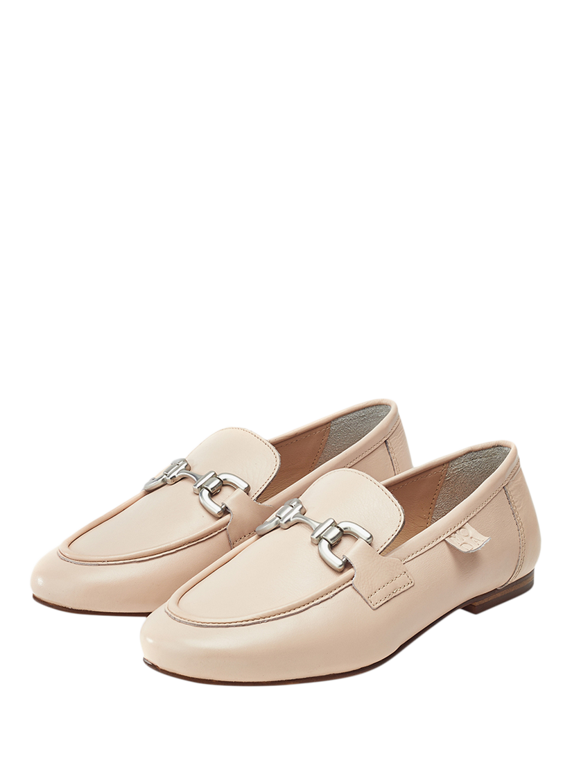 Product image 2 of 4, which shows Moda in Pelle Ellea Leather Snaffle Trim Loafers, Cameo, 3