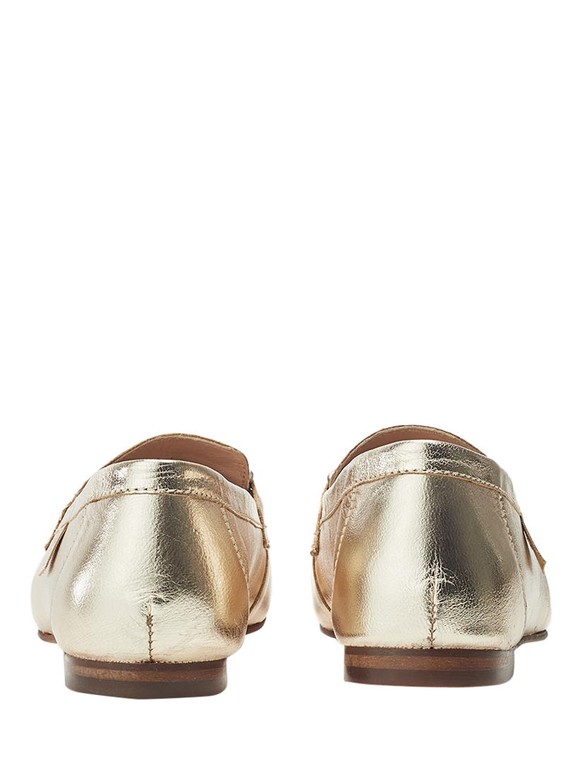 Product image 3 of 4, which shows Moda in Pelle Ellea Leather Snaffle Trim Loafers, Gold, 3