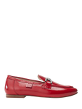 Moda in Pelle Ellea Leather Snaffle Trim Loafers, Red