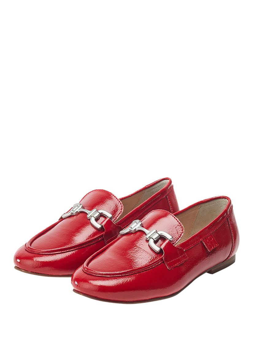 Product image 2 of 4, which shows Moda in Pelle Ellea Leather Snaffle Trim Loafers, Red, 3