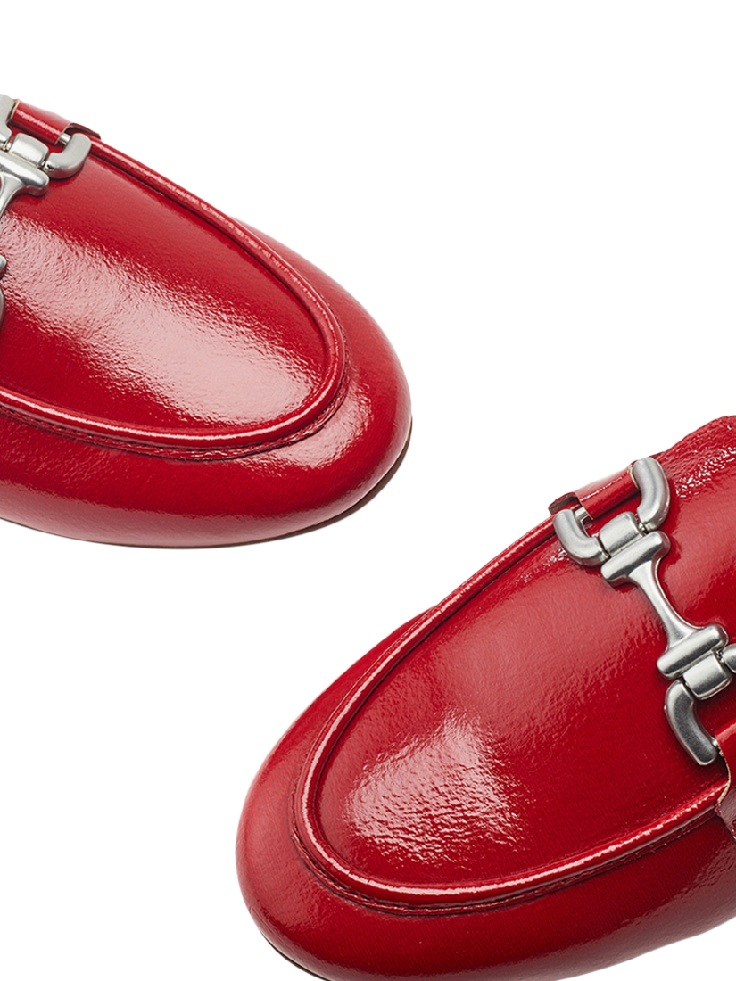Product image 4 of 4, which shows Moda in Pelle Ellea Leather Snaffle Trim Loafers, Red, 3