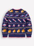 Mini Boden Kids' Wool Blend Jumper, College Navy Space