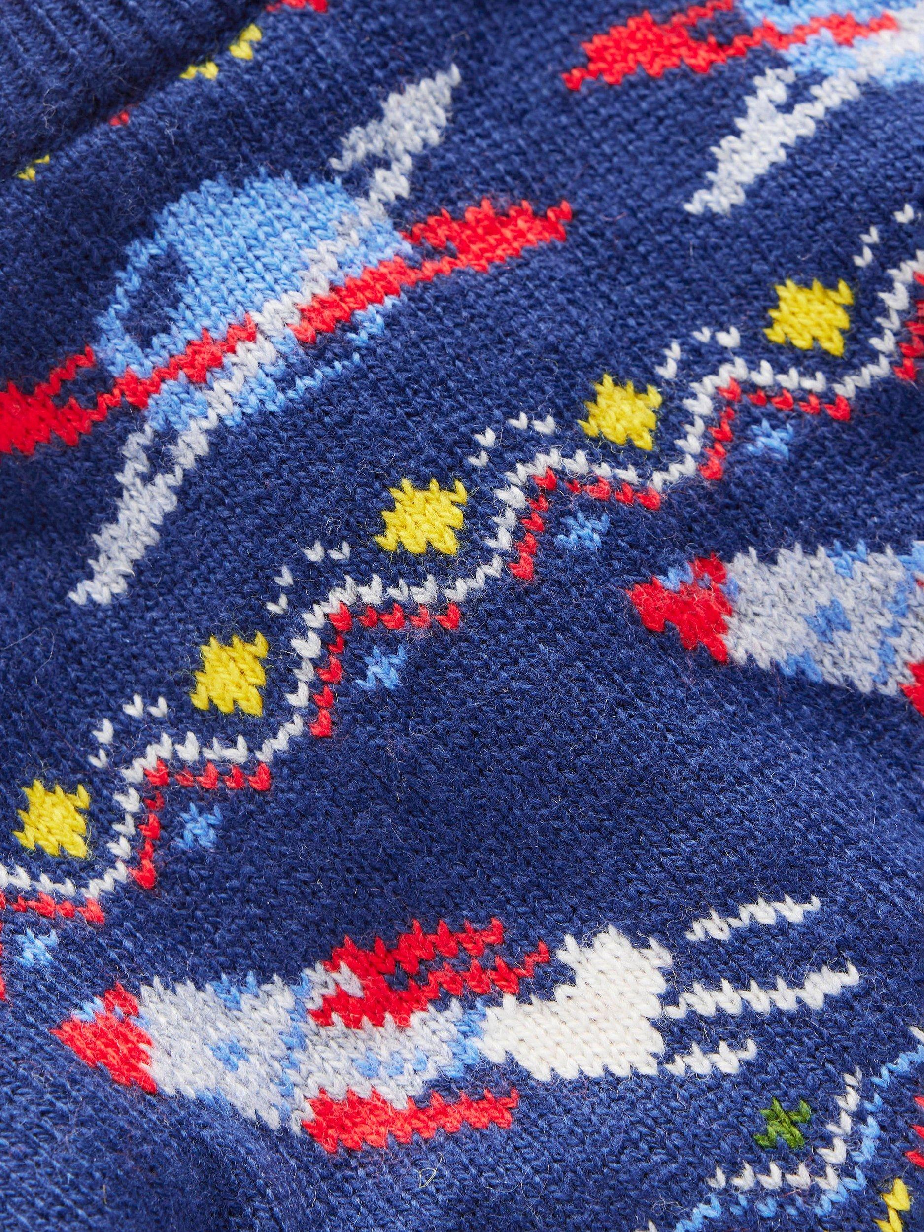 Product image 3 of 3, which shows Mini Boden Kids' Wool Blend Jumper, College Navy Space, 11-12 years