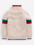 Mini Boden Kids' Heritage Wool Blend Half Zip Jumper, Oatmeal Marl