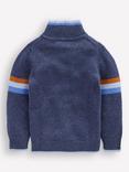 Mini Boden Kids' Heritage Wool Blend Half Zip Jumper, College Navy