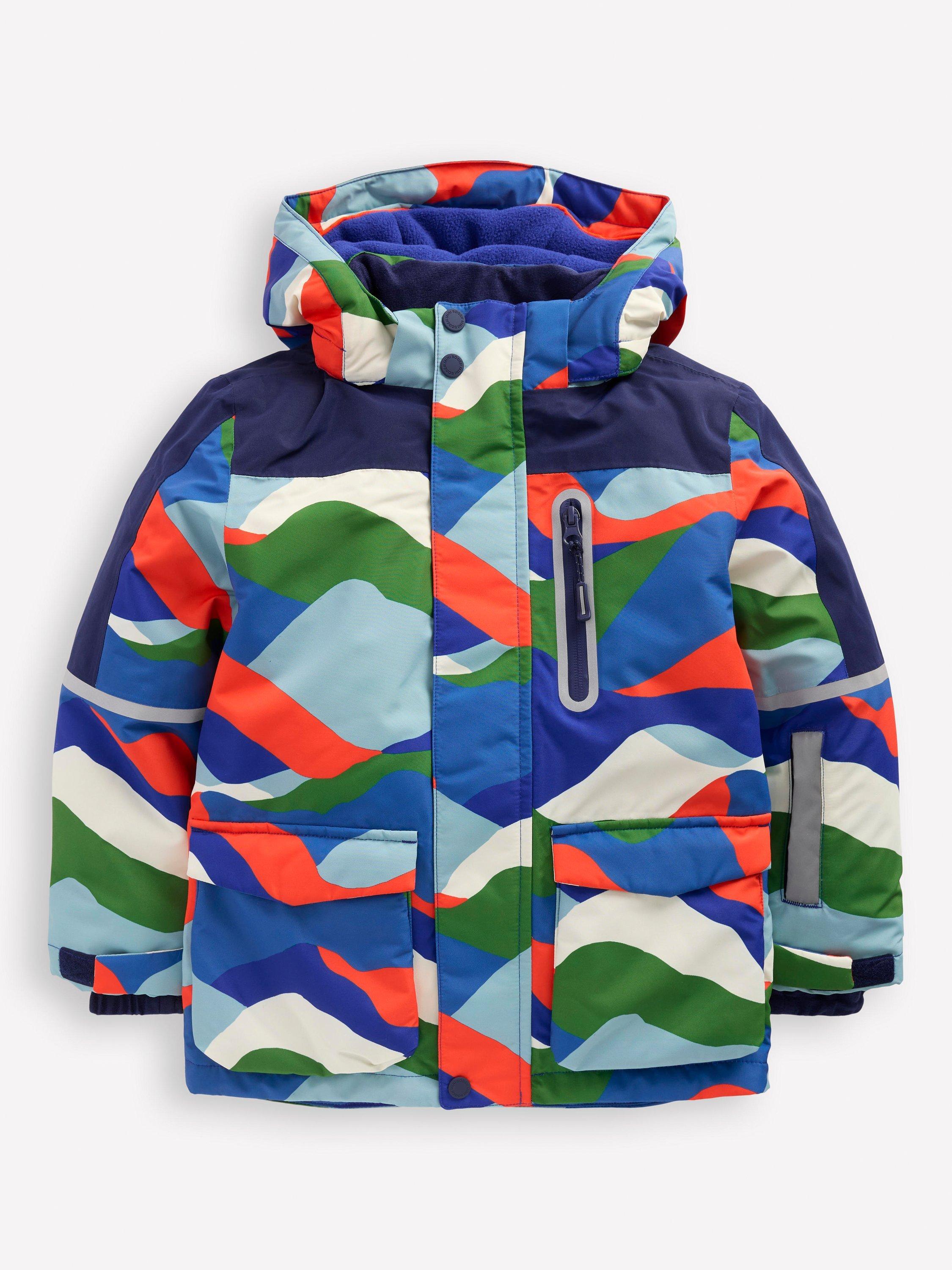 Mini Boden Kids' All Weather Hooded Waterproof Coat, Multi