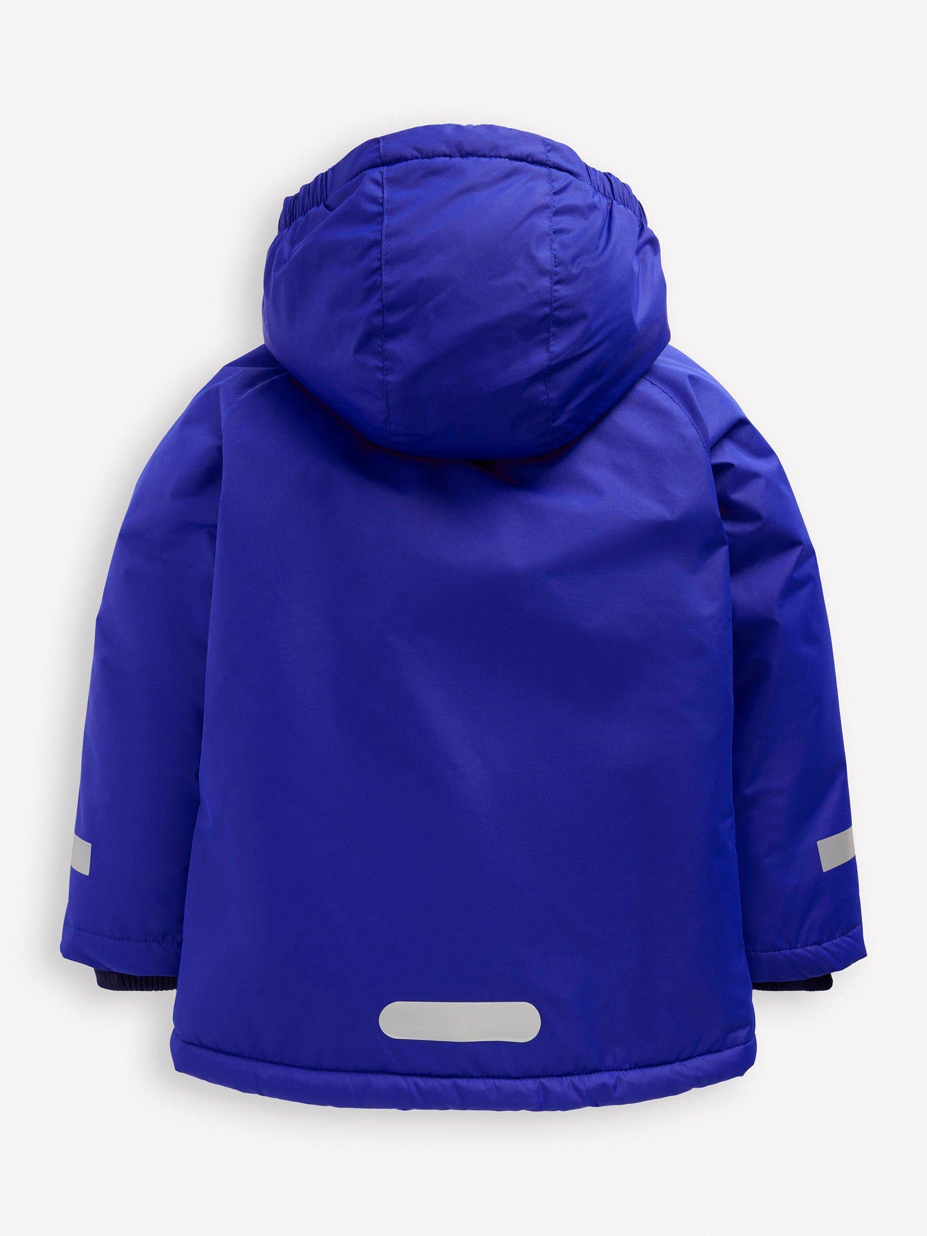 Product image 2 of 5, which shows Mini Boden Kids' Borg Lined Anorak, Blue, 6-7 years