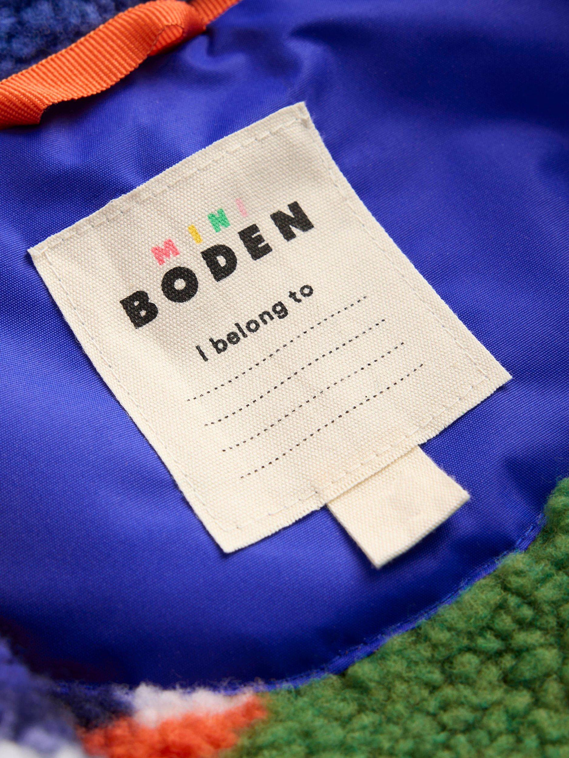 Product image 4 of 5, which shows Mini Boden Kids' Borg Lined Anorak, Blue, 6-7 years