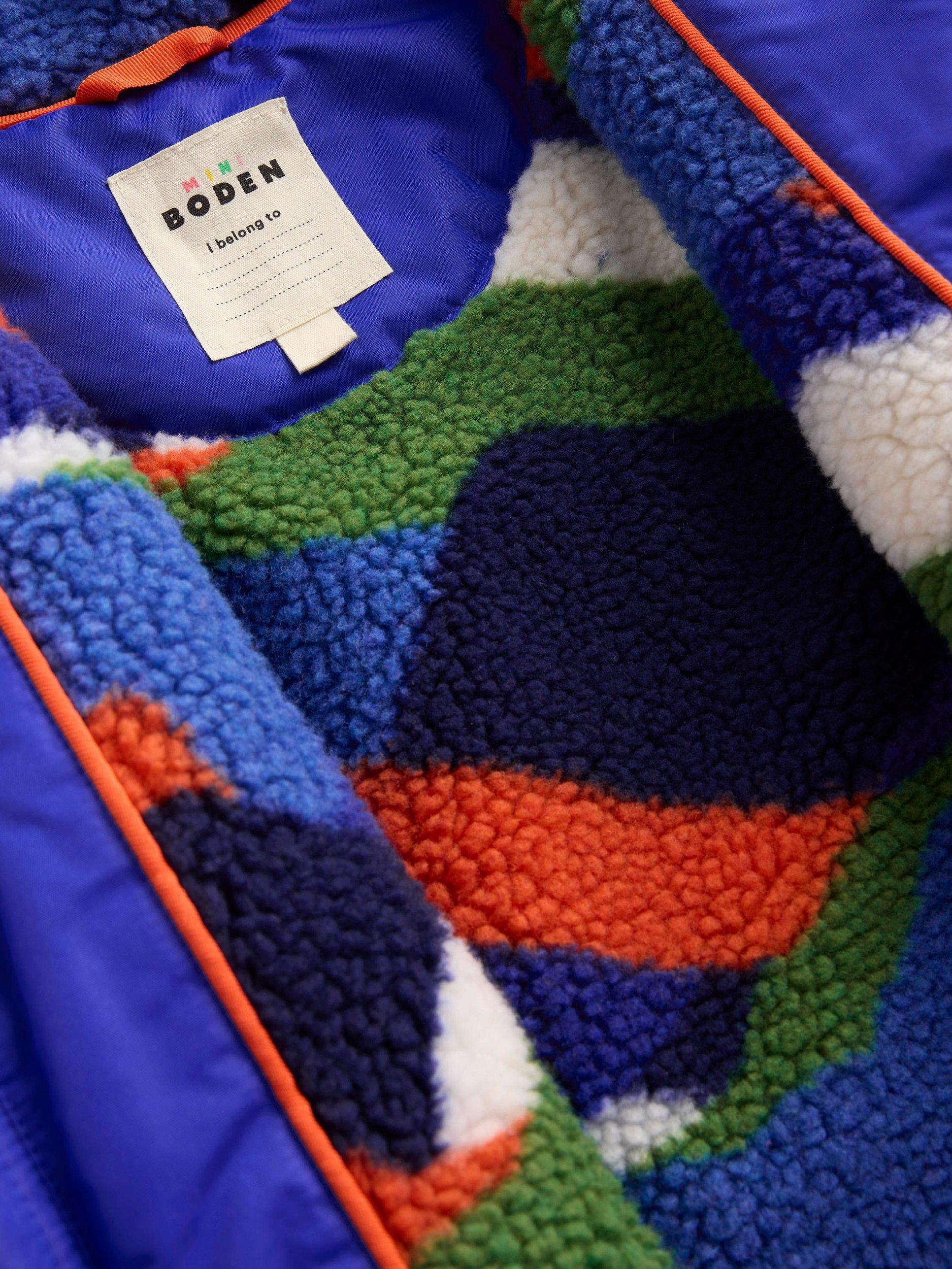 Product image 5 of 5, which shows Mini Boden Kids' Borg Lined Anorak, Blue, 6-7 years