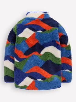 Mini Boden Kids' Cosy Borg Jacket, Multi - view 2, Multi