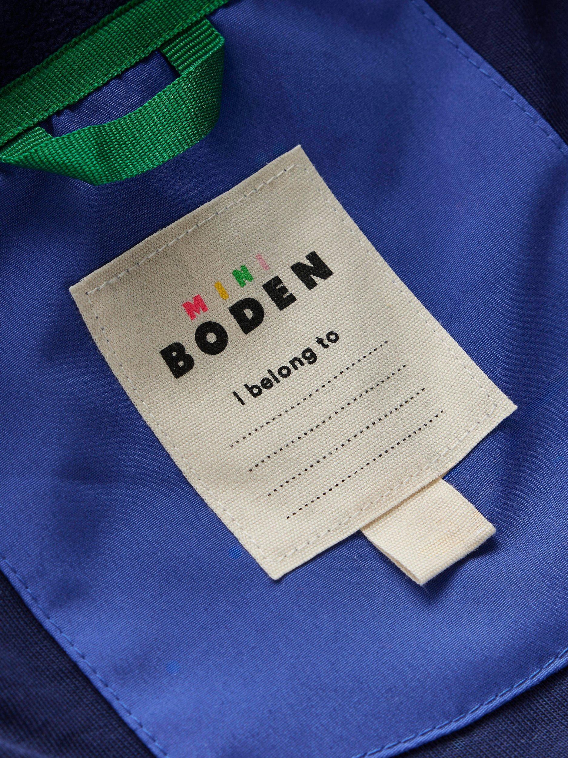 Product image 4 of 5, which shows Mini Boden Kids' Hooded Fisherman Jacket, Multi, 5-6 years
