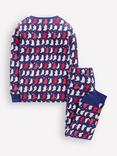 Mini Boden Kids' Cotton Glow In The Dark Pyjamas, Blue Spooky Ghosts
