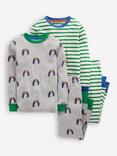 Mini Boden Kids' Cotton Long Sleeved Pyjamas, Pups And Stripe