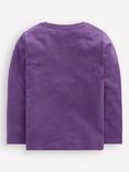 Mini Boden Kids' Cotton Long Sleeved Glow In The Dark T-Shirt, Mystic Purple Bat