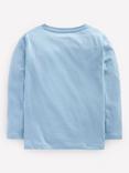 Mini Boden Kids' Cotton Long Sleeved T-Shirt, Glacier Blue