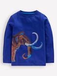 Mini Boden Kids' Cotton Short Sleeved T-Shirt, Blue Mammoth