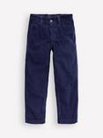 Mini Boden Kids' Corduroy Pleat Front Trousers, College Navy