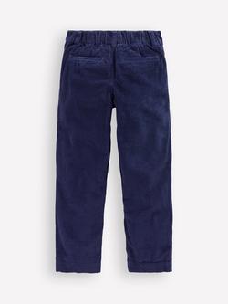 Mini Boden Kids' Corduroy Pleat Front Trousers, College Navy - view 2, College Navy