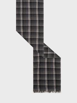 Gerard Darel Rielle Check Wool Blend Scarf, Grey - view 2, Grey