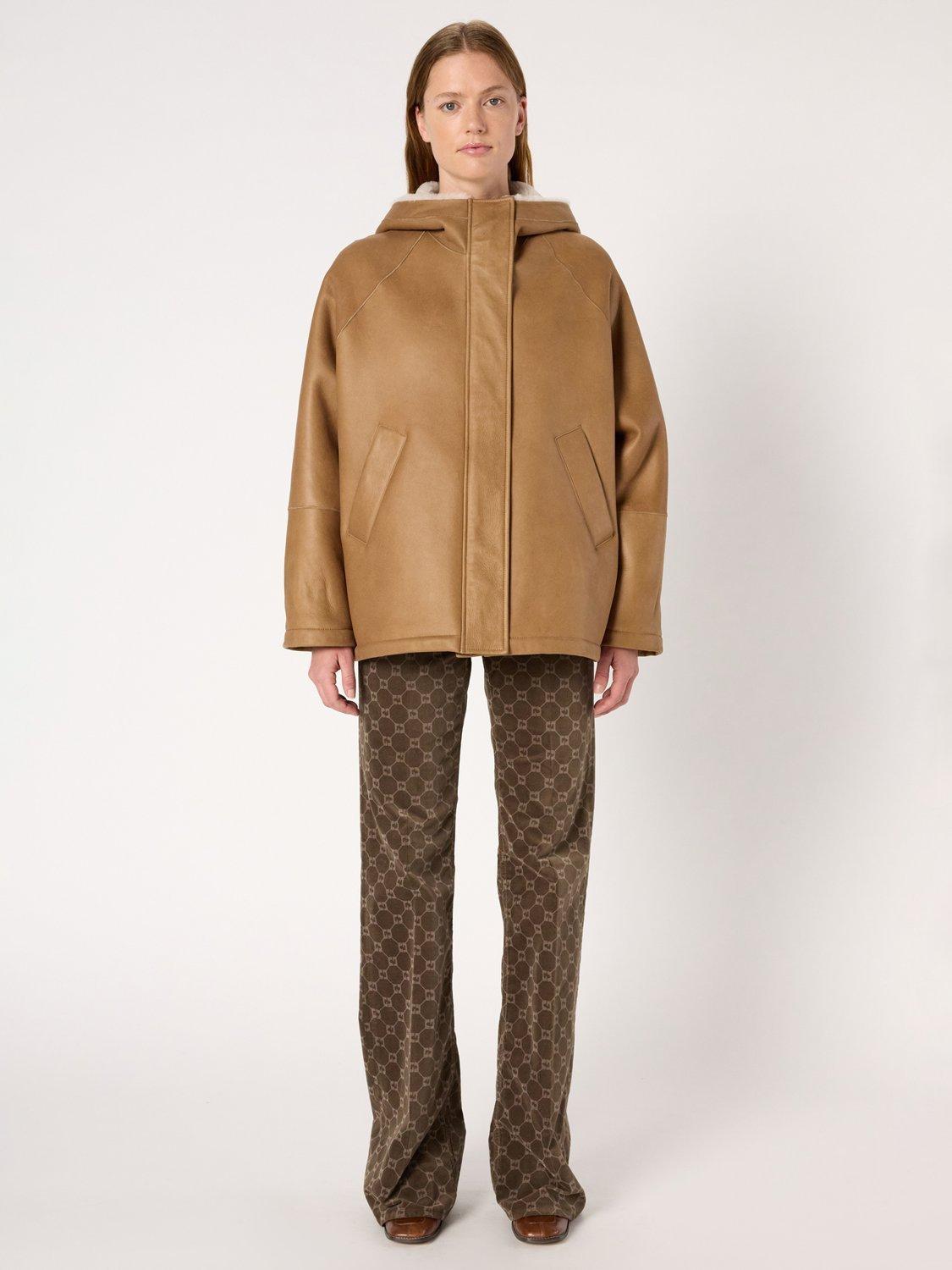 Product image 2 of 6, which shows Gerard Darel Margaux Pure Leather Jacket, Straw, 10