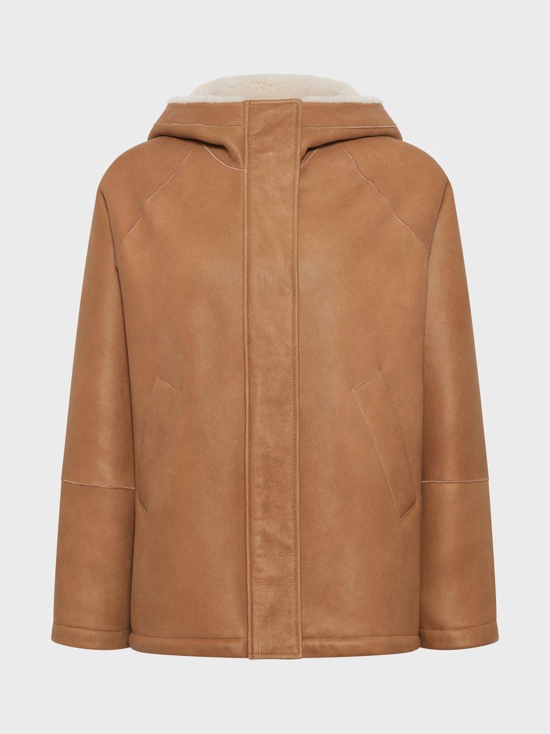 Product image 4 of 6, which shows Gerard Darel Margaux Pure Leather Jacket, Straw, 10
