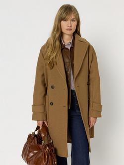 Gerard Darel Meriem Wool Rich Coat, Straw, Straw