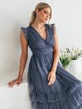 Anaya With Love V-Neck Ruffle Hem Maxi Dress, Vintage Indigo