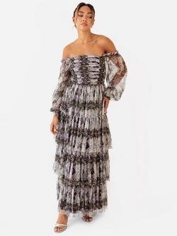 Anaya With Love Bardot Tiered Maxi Dress, Lilac, Lilac