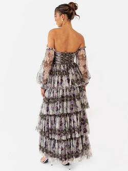 Anaya With Love Bardot Tiered Maxi Dress, Lilac - view 2, Lilac