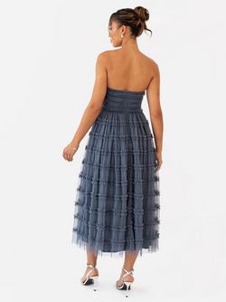 Anaya With Love Ruffle Bandeau Midi Dress, Vintage Indigo - view 2, Vintage Indigo