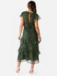 Anaya With Love V-Neck Ruffle Sleeve Midaxi Dress, Green