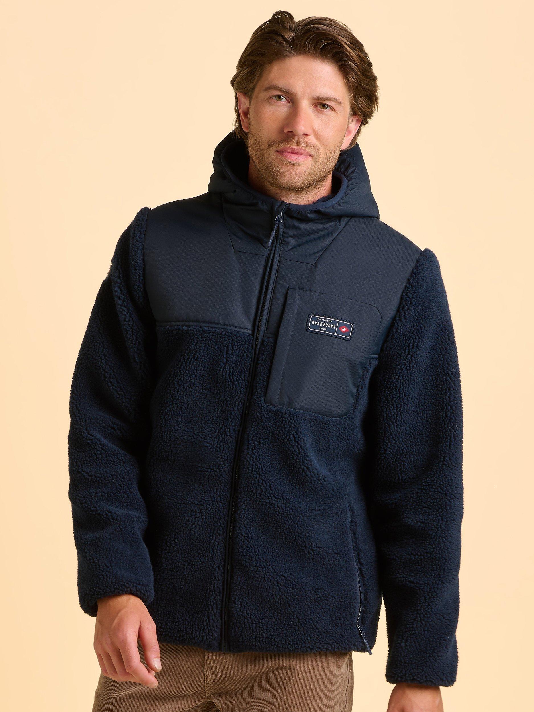 Product image 1 of 7, which shows Brakeburn Gargrave Fleece Jacket, Blue, S