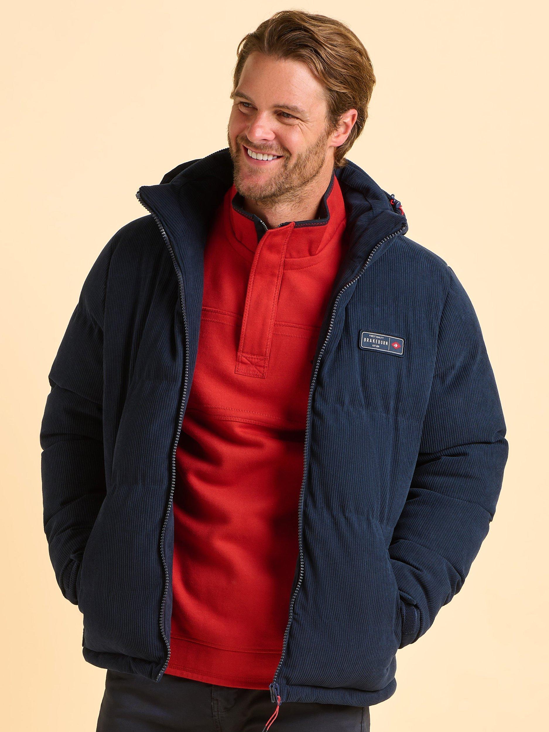 Product image 2 of 8, which shows Brakeburn Kempsford Cord Puffer Jacket, Blue, S