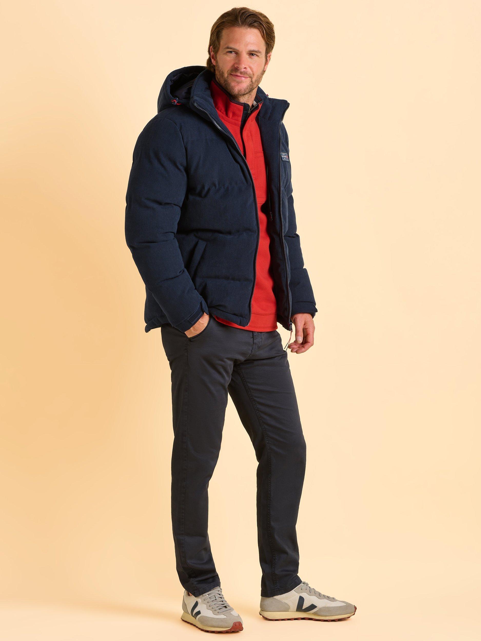 Product image 4 of 8, which shows Brakeburn Kempsford Cord Puffer Jacket, Blue, S
