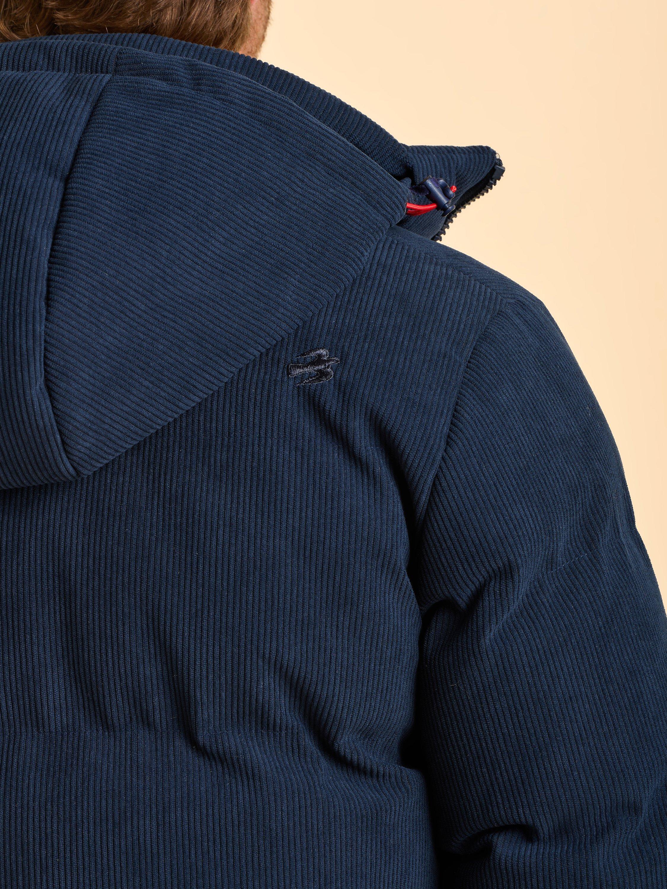 Product image 5 of 8, which shows Brakeburn Kempsford Cord Puffer Jacket, Blue, S